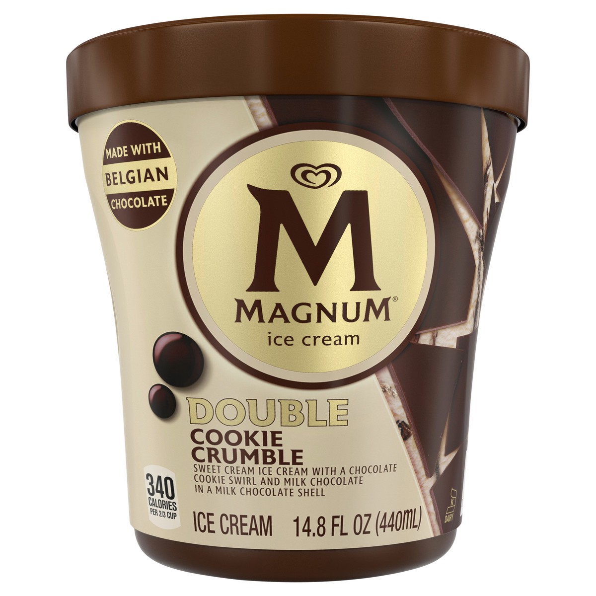 slide 1 of 3, Magnum Ice Cream Tub Double Cookie Crumble, 14.8 oz, 14.8 fl oz