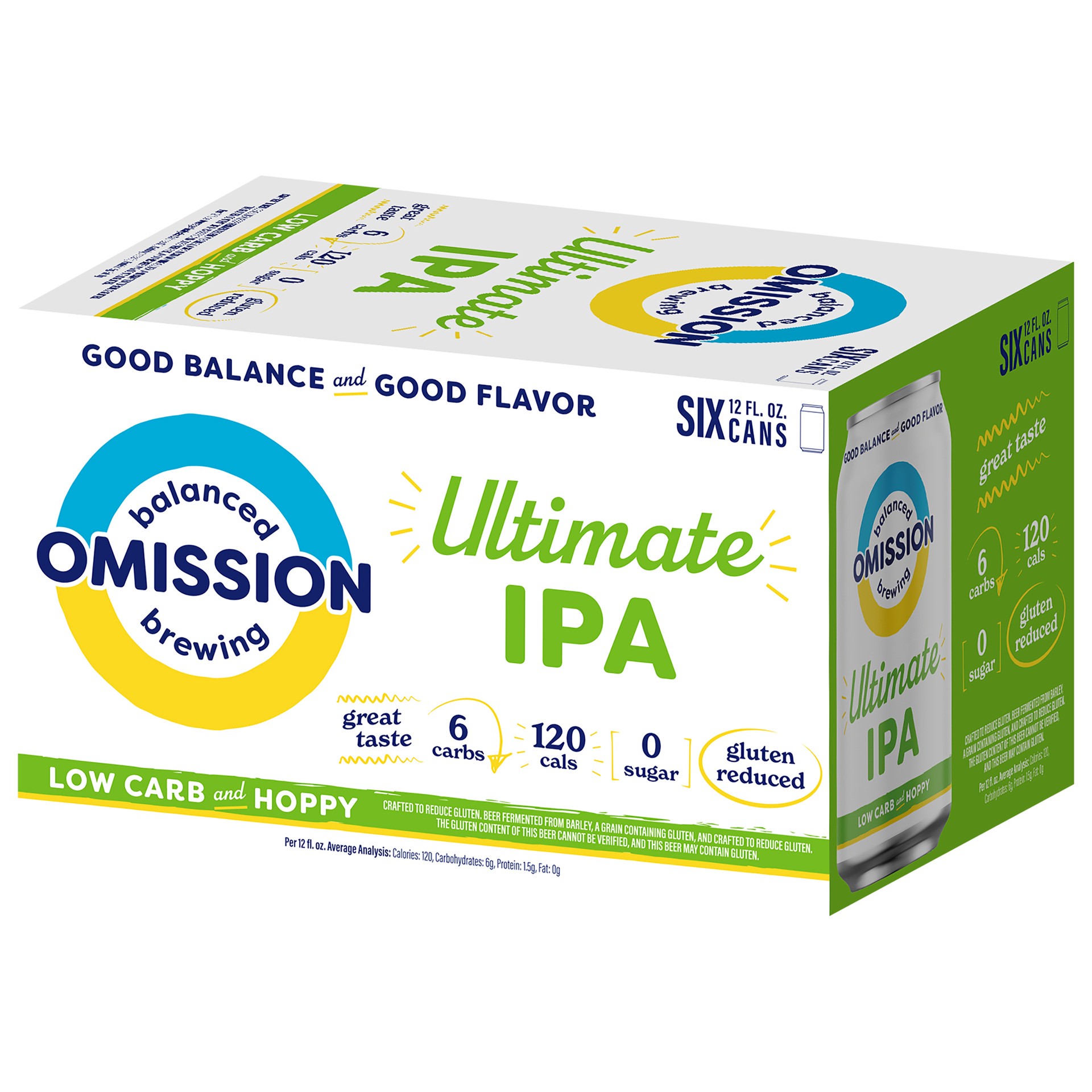 slide 2 of 3, Omission Balanced Brewing Ultimate Ipa, 12 Fl. Oz Can, 4.6% Abv, 12 fl oz