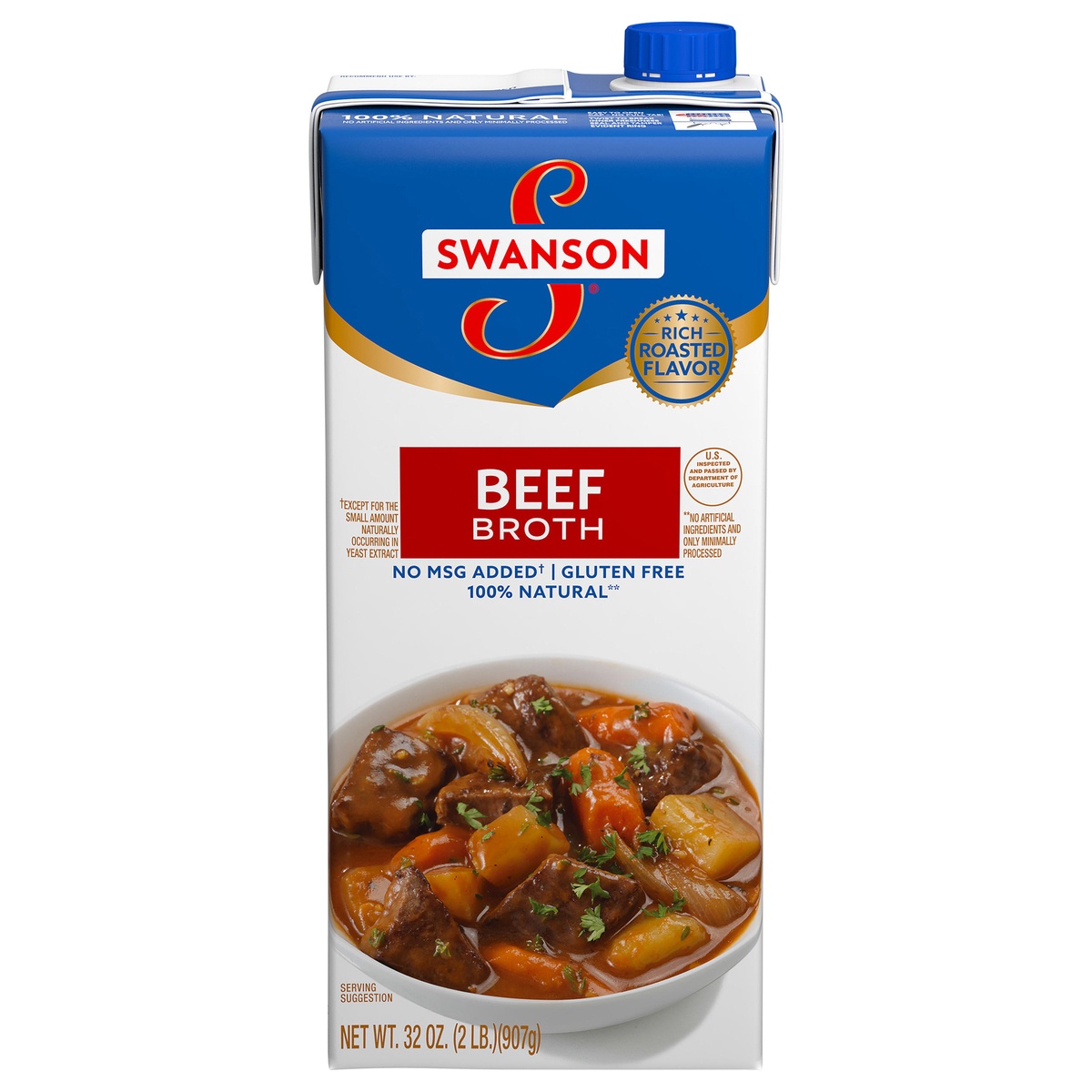 slide 1 of 5, Swanson 100% Natural Beef Broth, 32 oz