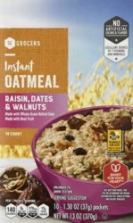 SE Grocers Oatmeal Instant 100% Whole Grain Raisin Dates & Walnuts