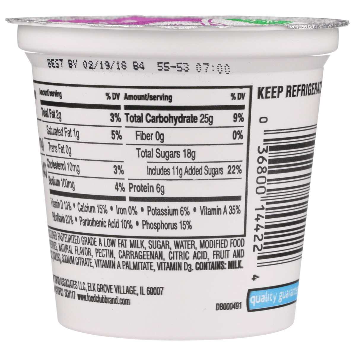 slide 9 of 9, Food Club Raspberry Blended Lowfat Yogurt, 6 oz