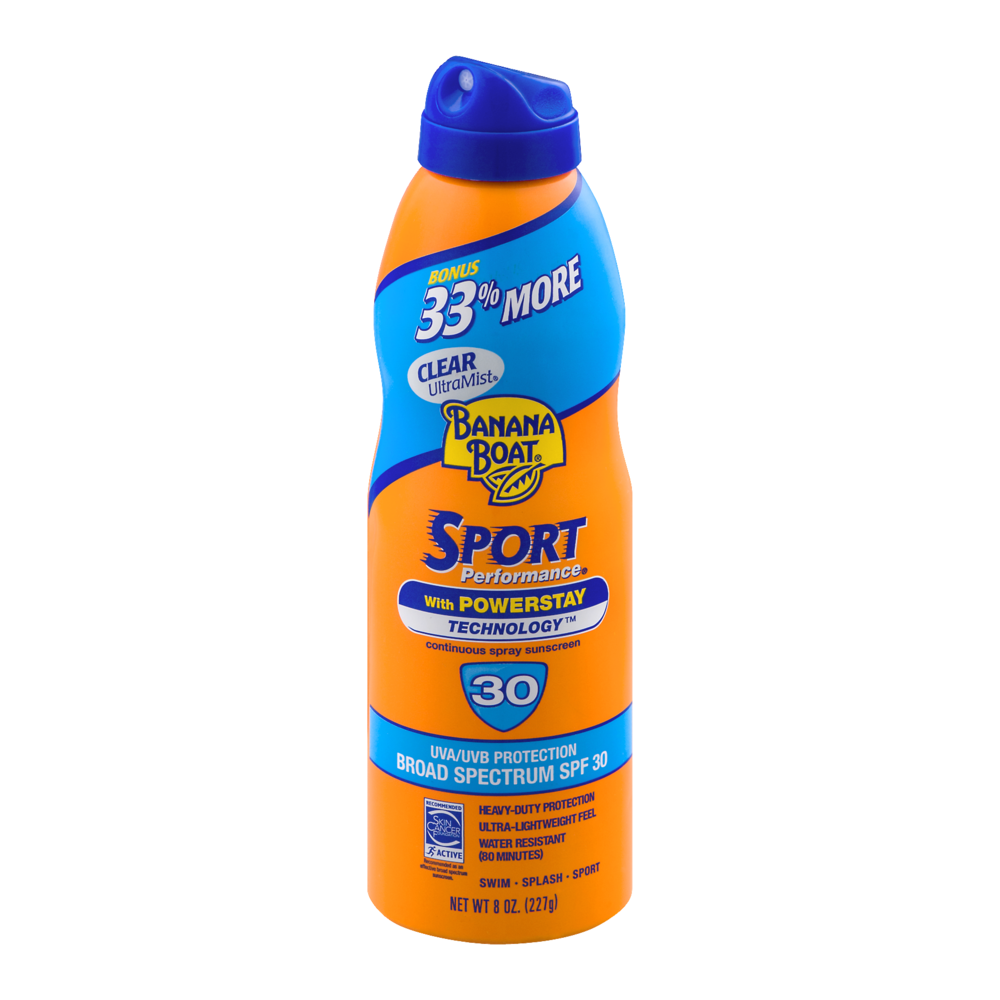 slide 1 of 1, Banana Boat Sport Performance Broad Spectrum SPF 30 Clear Sunscreen Spray- 6 Oz, 6 oz