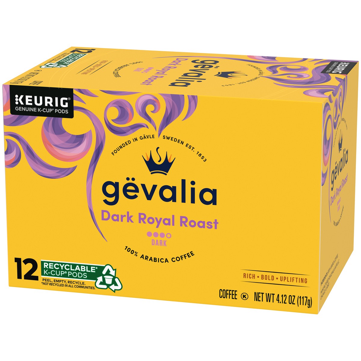 slide 4 of 9, Gevalia Dark Royal Roast Dark Roast K‐Cup Coffee Pods, 12 ct. Box, 12 ct