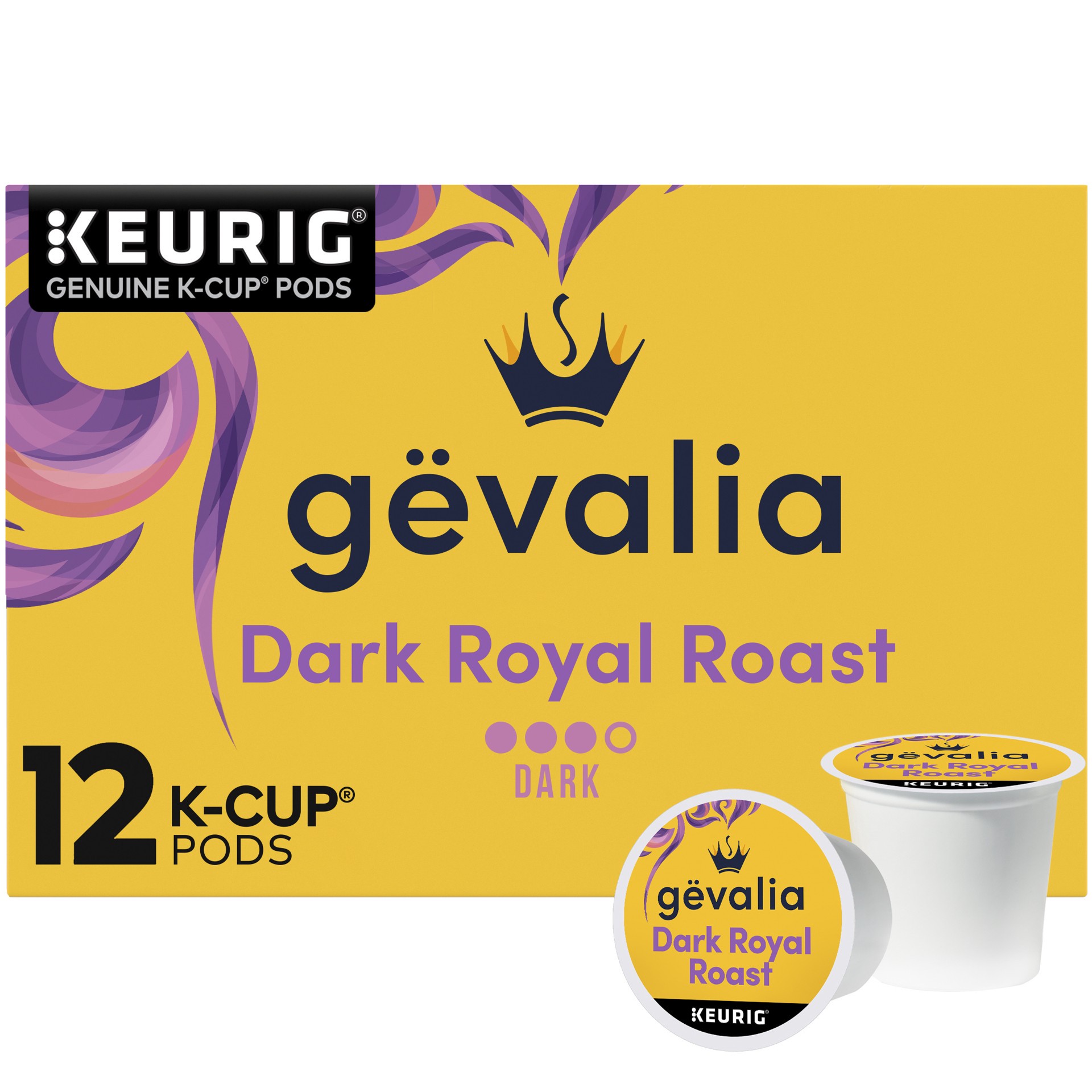 slide 1 of 9, Gevalia Dark Royal Roast Dark Roast K‐Cup Coffee Pods, 12 ct. Box, 12 ct