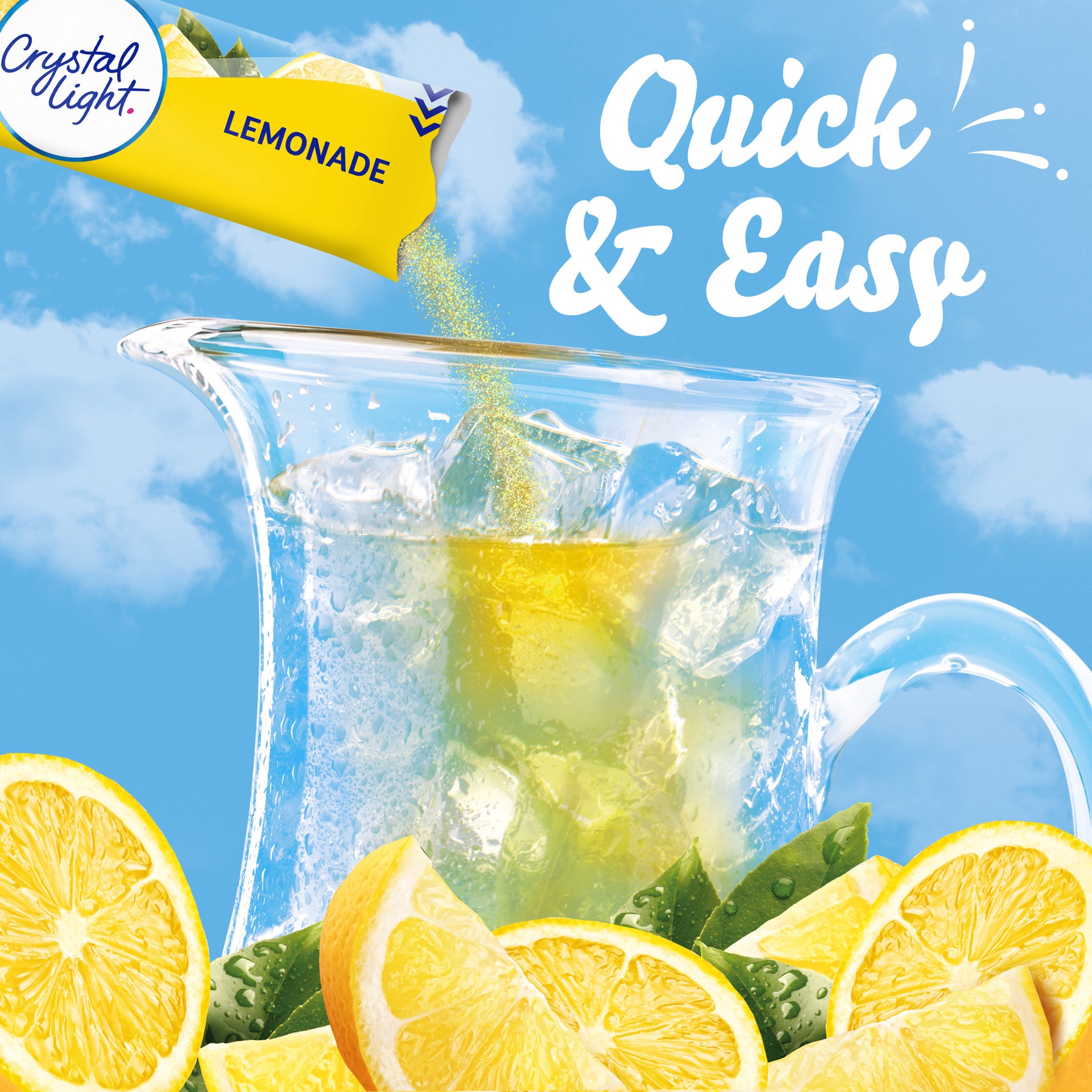 slide 4 of 5, Crystal Light Lemonade Naturally Flavored Powdered Drink Mix Pitcher Packets, 16 ct