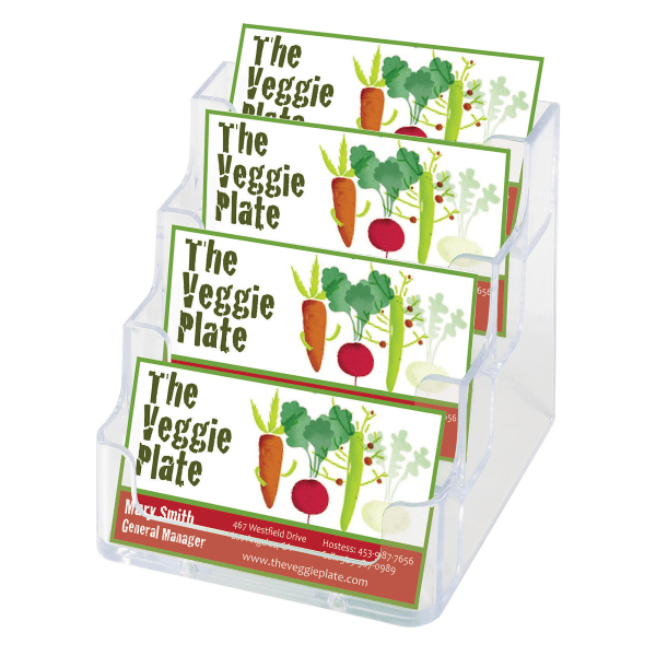 slide 1 of 7, Deflect-O Deflecto 4-Compartment Desktop Business Card Holder, 1 ct