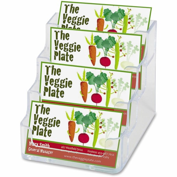 slide 2 of 7, Deflect-O Deflecto 4-Compartment Desktop Business Card Holder, 1 ct