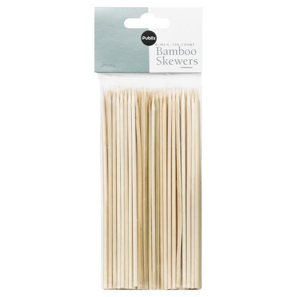 slide 1 of 1, Publix Bamboo Skewers, 100 ct 6 in