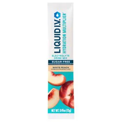Liquid I.V. Hydration Multiplier Sugar-Free - White Peach - Hydration Powder Packets | Electrolyte Powder Drink Mix | Convenient Single-Serving Sticks | Non-GMO | Single Stick
