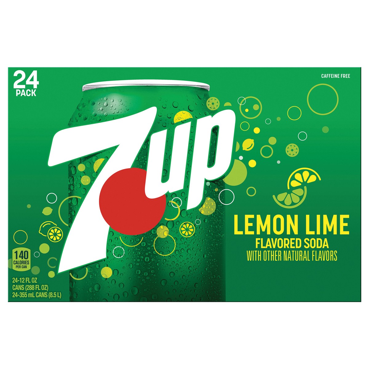 slide 1 of 3, 7UP Lemon Lime Soda, 12 fl oz cans, 24 pack, 24 ct; 12 oz