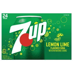 7UP Lemon Lime Soda, 12 fl oz cans, 24 pack