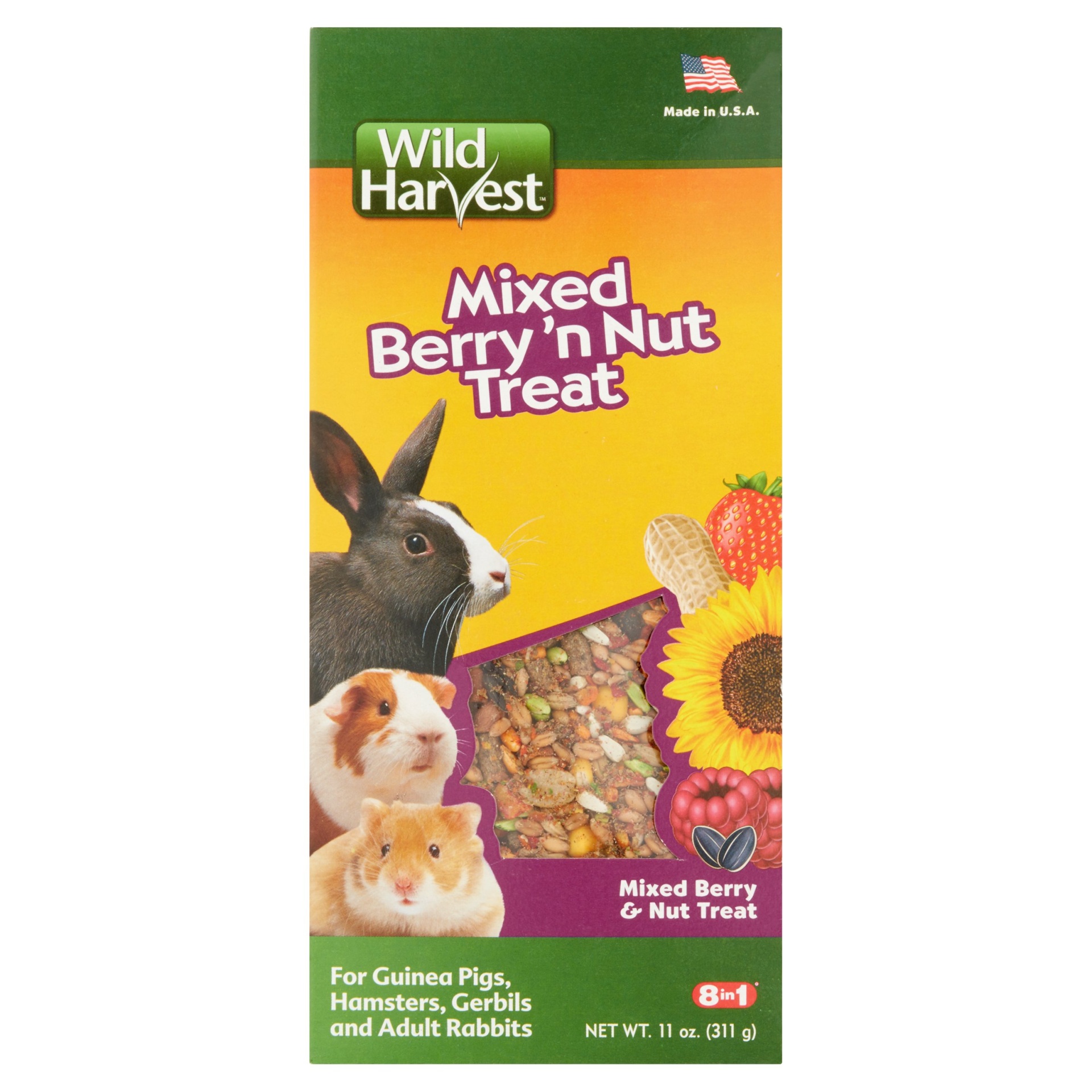 slide 1 of 1, 8 in 1 Wild Harvest Small Animal Berry Treats, 11 oz