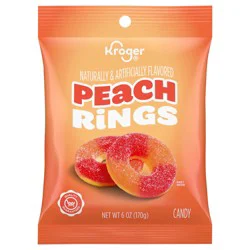 Kroger Peach Gummi Rings Candy Bag - 6 oz