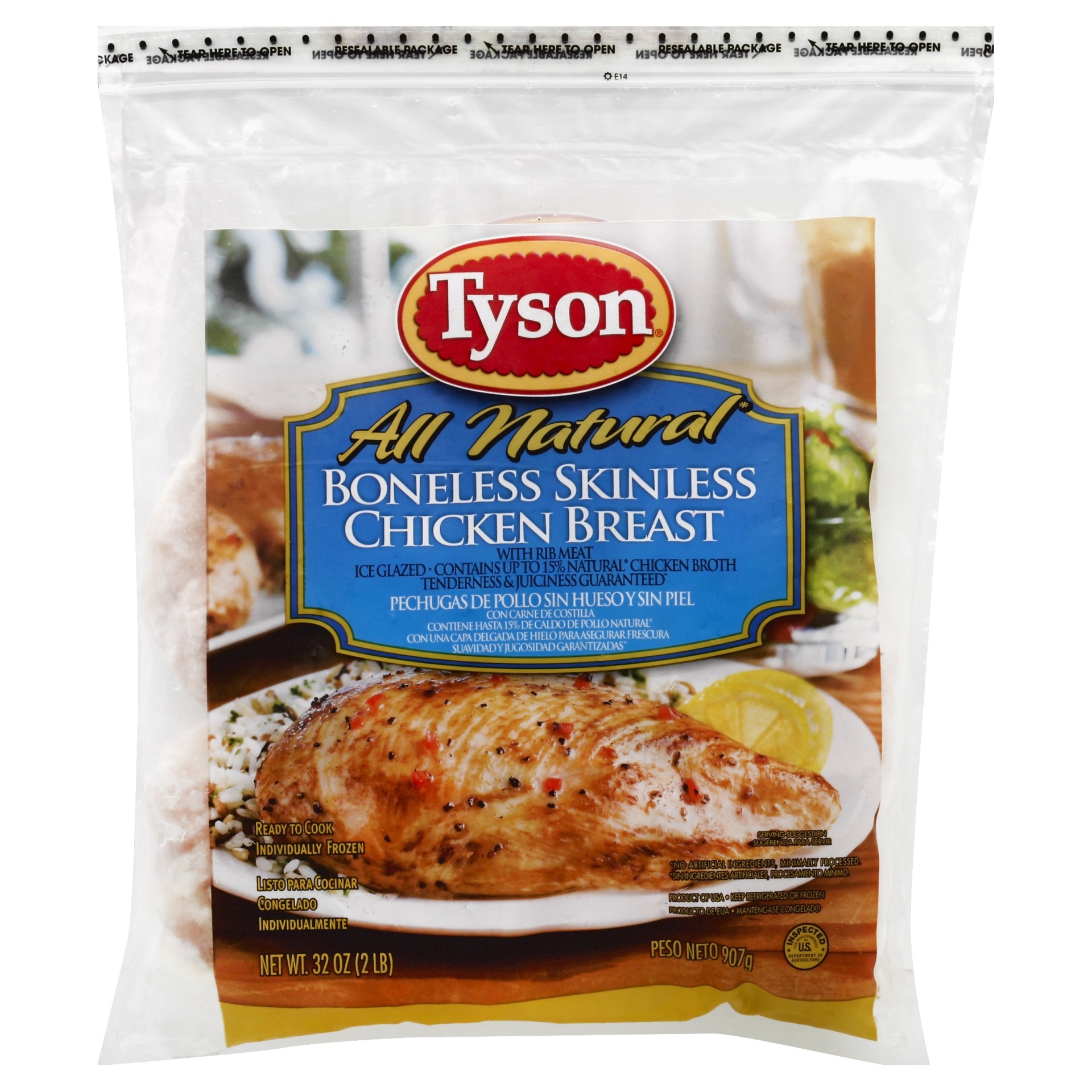 Tyson All Natural Boneless Skinless Chicken Breasts 1 Ct Shipt