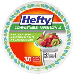 Hefty 12 Fl Oz Compostable Paper Bowls 30 Each