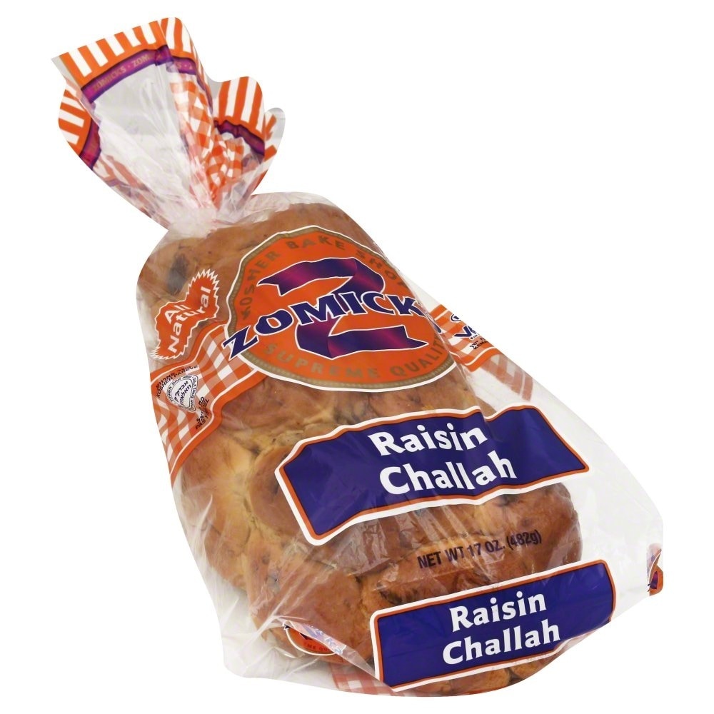 slide 1 of 5, Zomick's Raisin Challah Bread, 17 oz