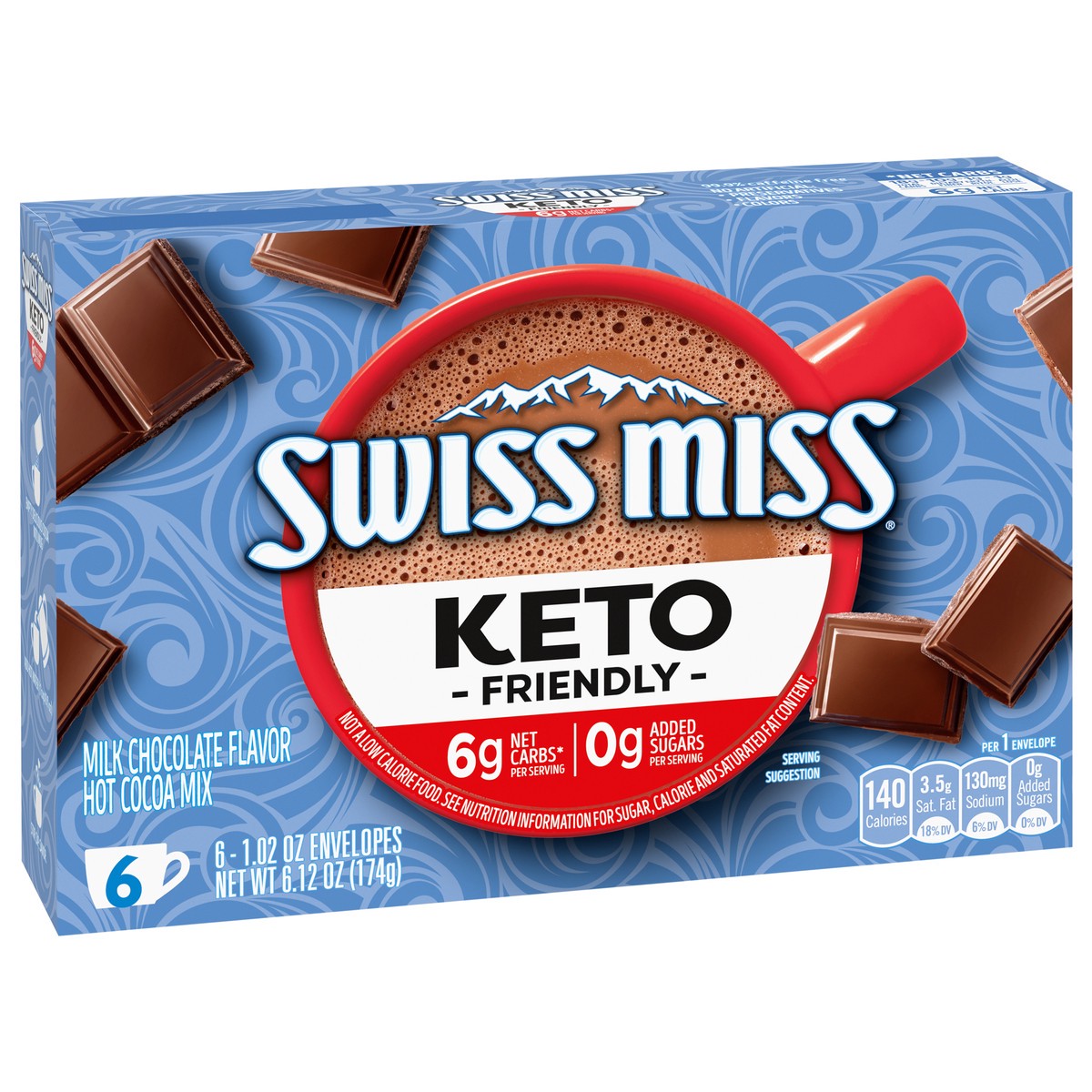 slide 8 of 9, Swiss Miss Keto Friendly Hot Cocoa Mix, 6 Envelopes - 6.12 oz, 6 ct