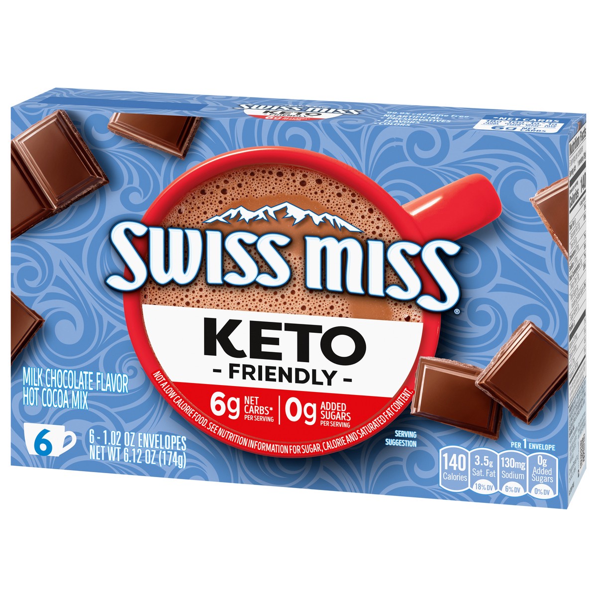 slide 7 of 9, Swiss Miss Keto Friendly Hot Cocoa Mix, 6 Envelopes - 6.12 oz, 6 ct