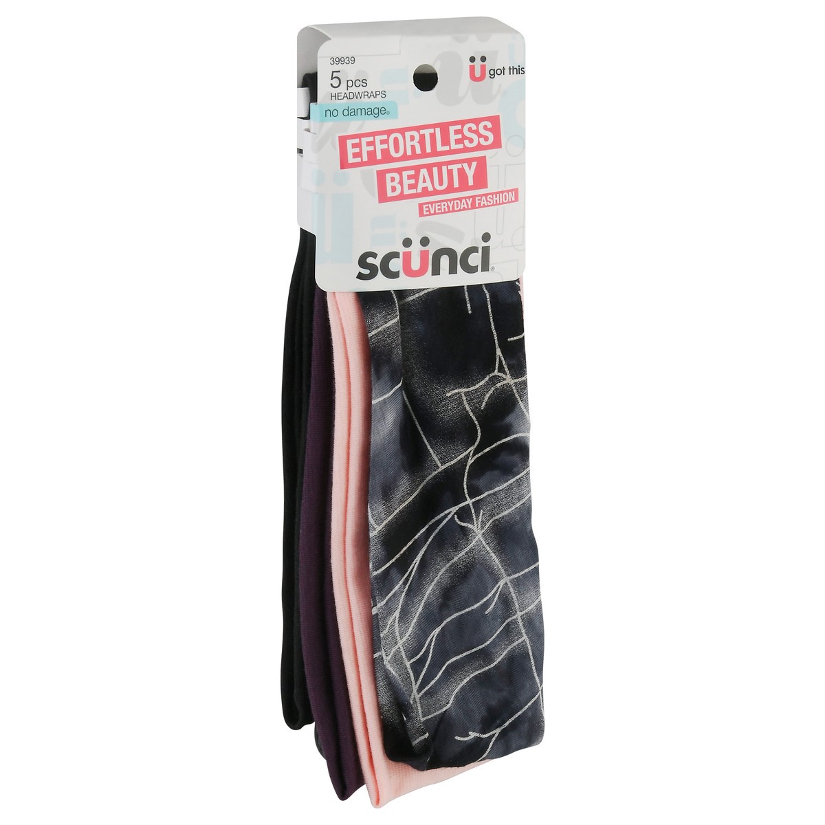 slide 2 of 9, scünci Effortless Beauty No Damage Headwraps 5 Pcs, 5 ct