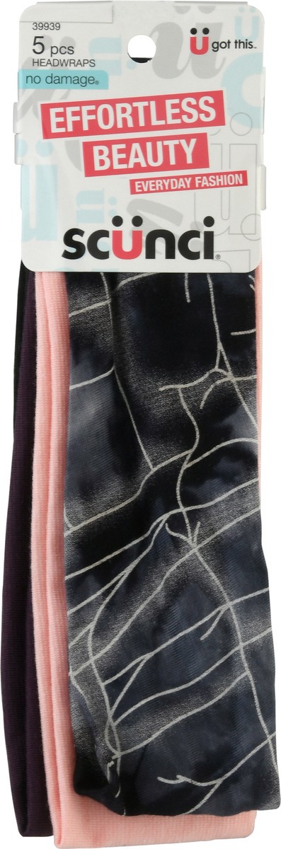 slide 1 of 9, scünci Effortless Beauty No Damage Headwraps 5 Pcs, 5 ct