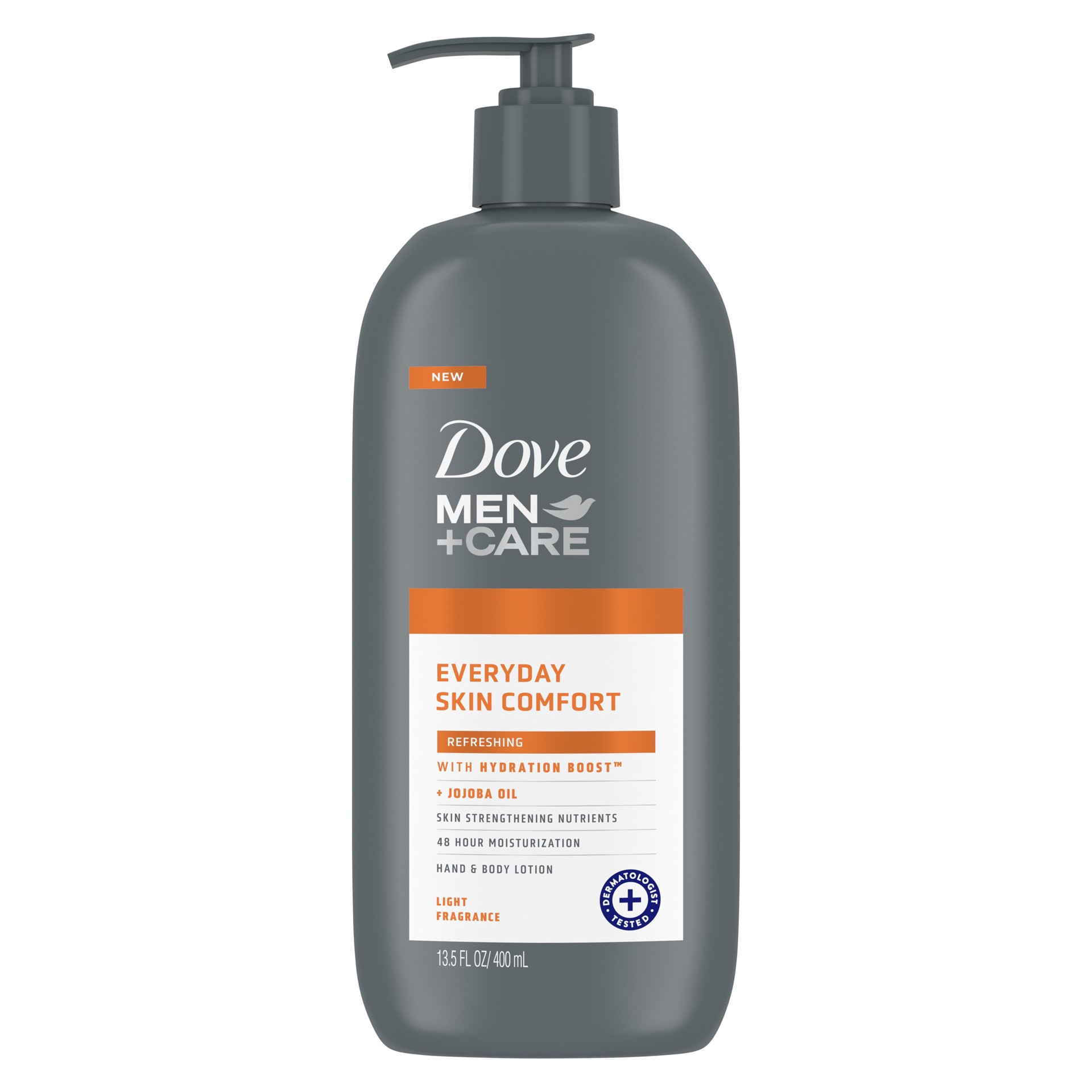 slide 1 of 1, Dove Men+Care Refreshing Hand & Body Lotion - Jojoba Oil, 13.5 oz