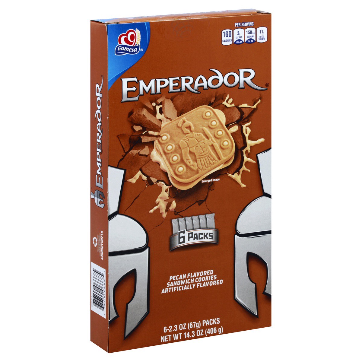 slide 3 of 10, Gamesa Emperador Cookies Peacn Sandwich Artificially Flavored 2.3 Oz 6 Count, 6 ct; 2.3 oz
