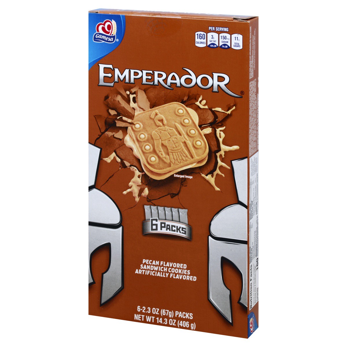 slide 4 of 10, Gamesa Emperador Cookies Peacn Sandwich Artificially Flavored 2.3 Oz 6 Count, 6 ct; 2.3 oz