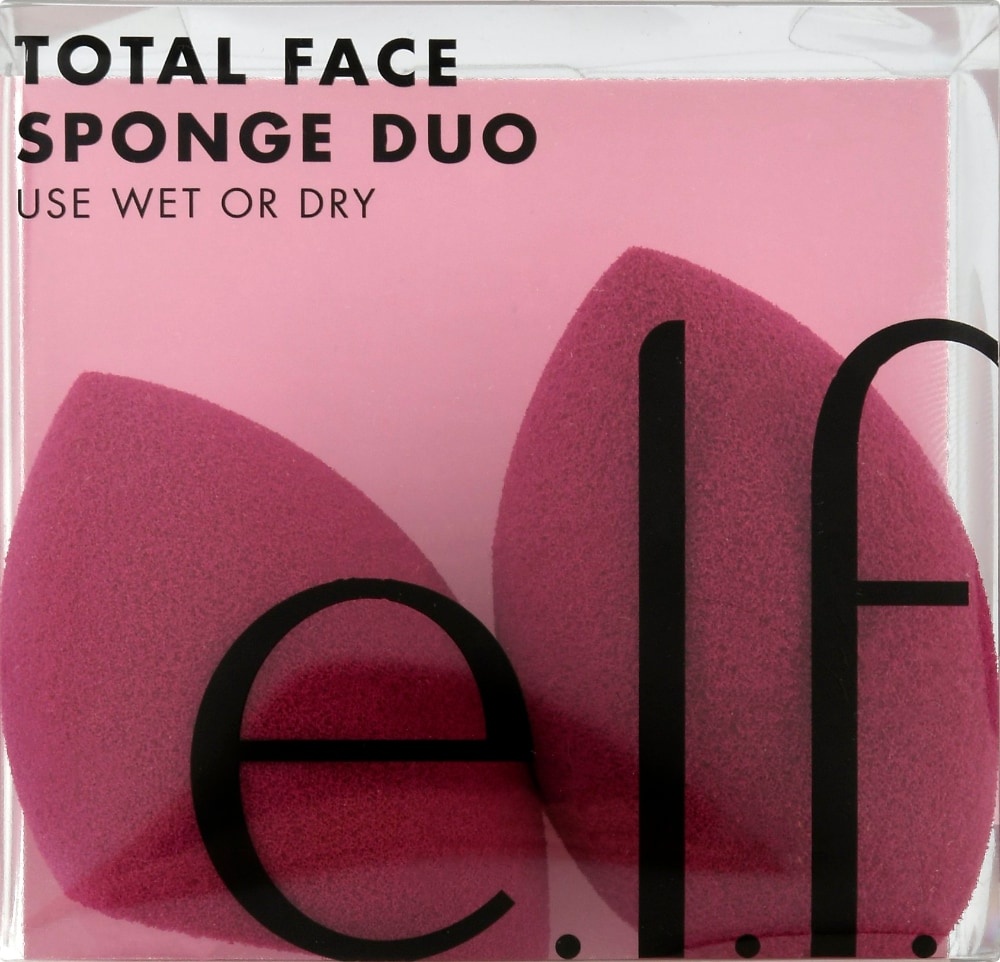 slide 1 of 1, e.l.f. Total Face Sponge Duo, 2 ct