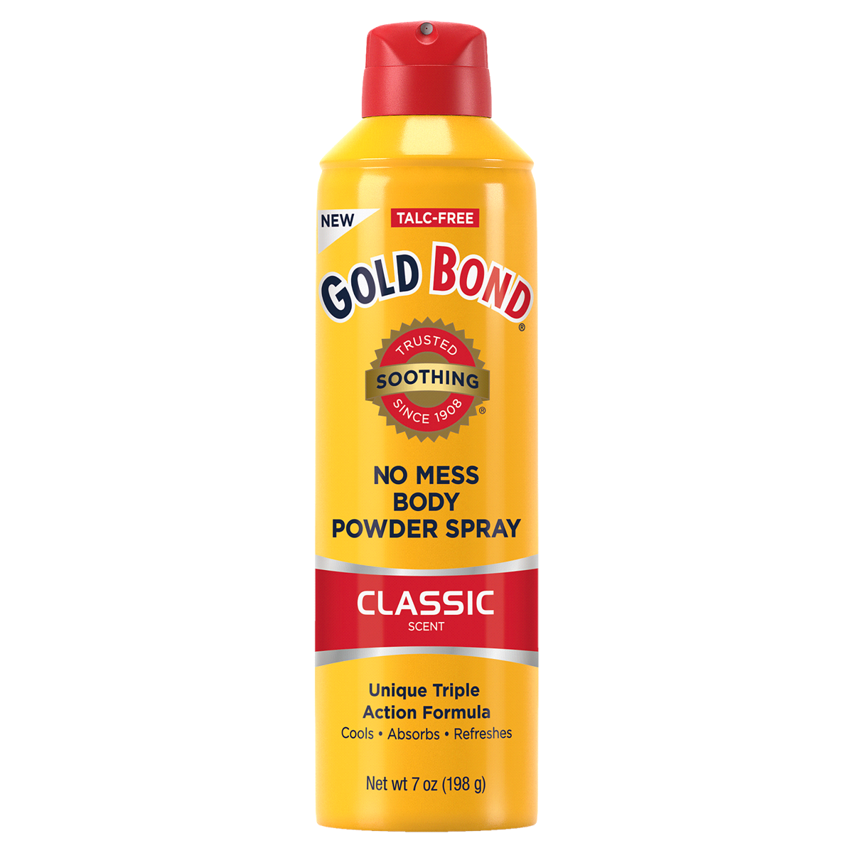 slide 1 of 1, Gold Bond Body Powder Spray, No Mess, Classic, Unique Triple Action Formula, Talc Free, 7 oz