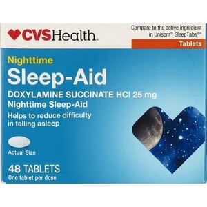 slide 1 of 1, CVS Health Nighttime Sleep Aid Diphenhydramine Hci 25 Mg Tablets, 48 Ct, 1 ct