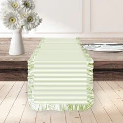 ROOM & RETREAT Room and Retreat Riley Ruffle Runner, 16 in x 76 in, Green