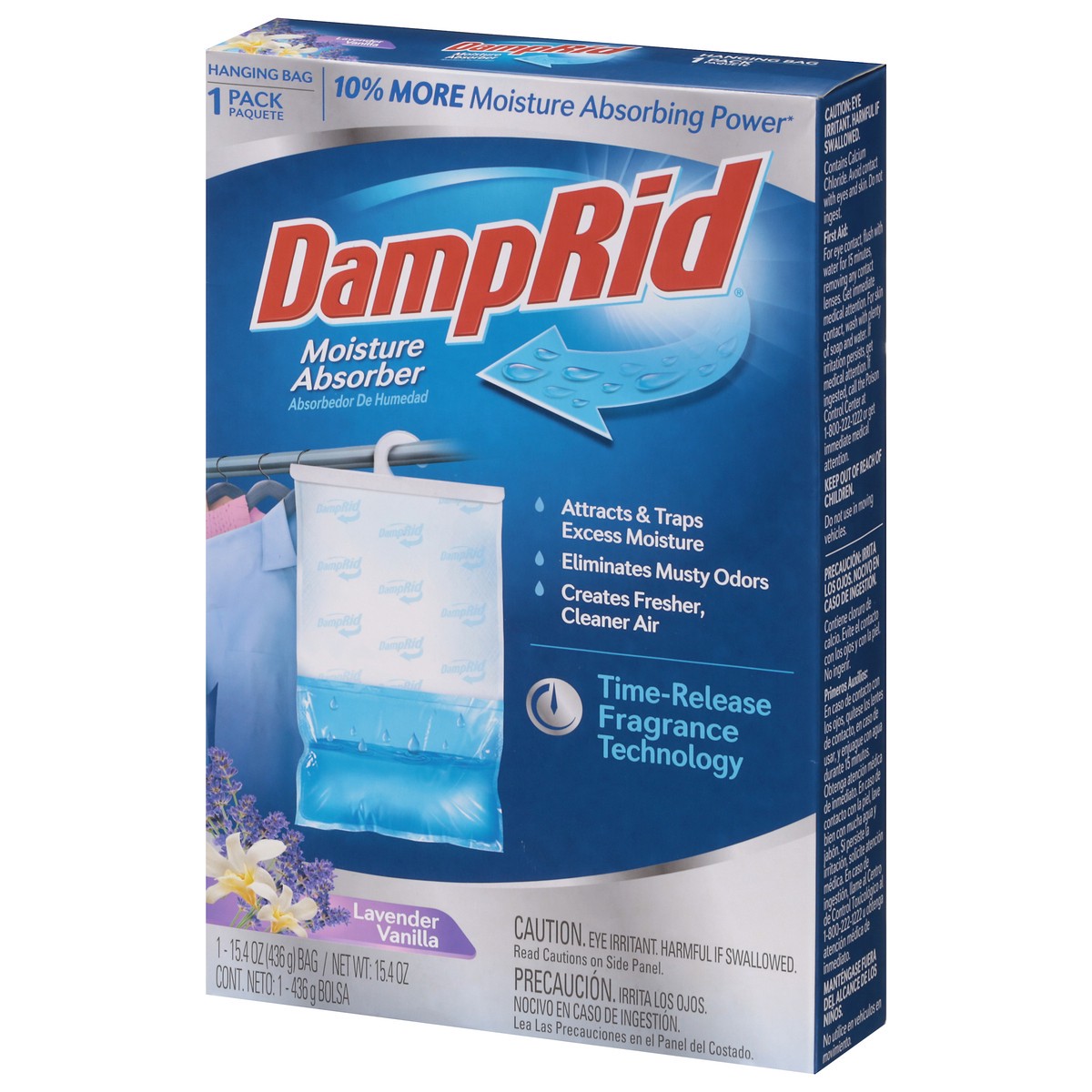 slide 3 of 9, DampRid 1 Pack Hanging Bag Lavender Vanilla Moisture Absorber 1 ea, 1 ct