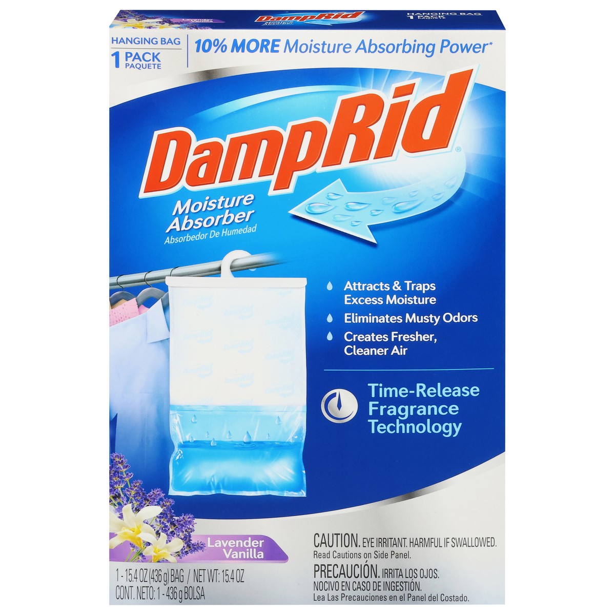 slide 1 of 9, DampRid Hanging Bag Lavender Vanilla Moisture Absorber 15.4 oz, 15.4 oz