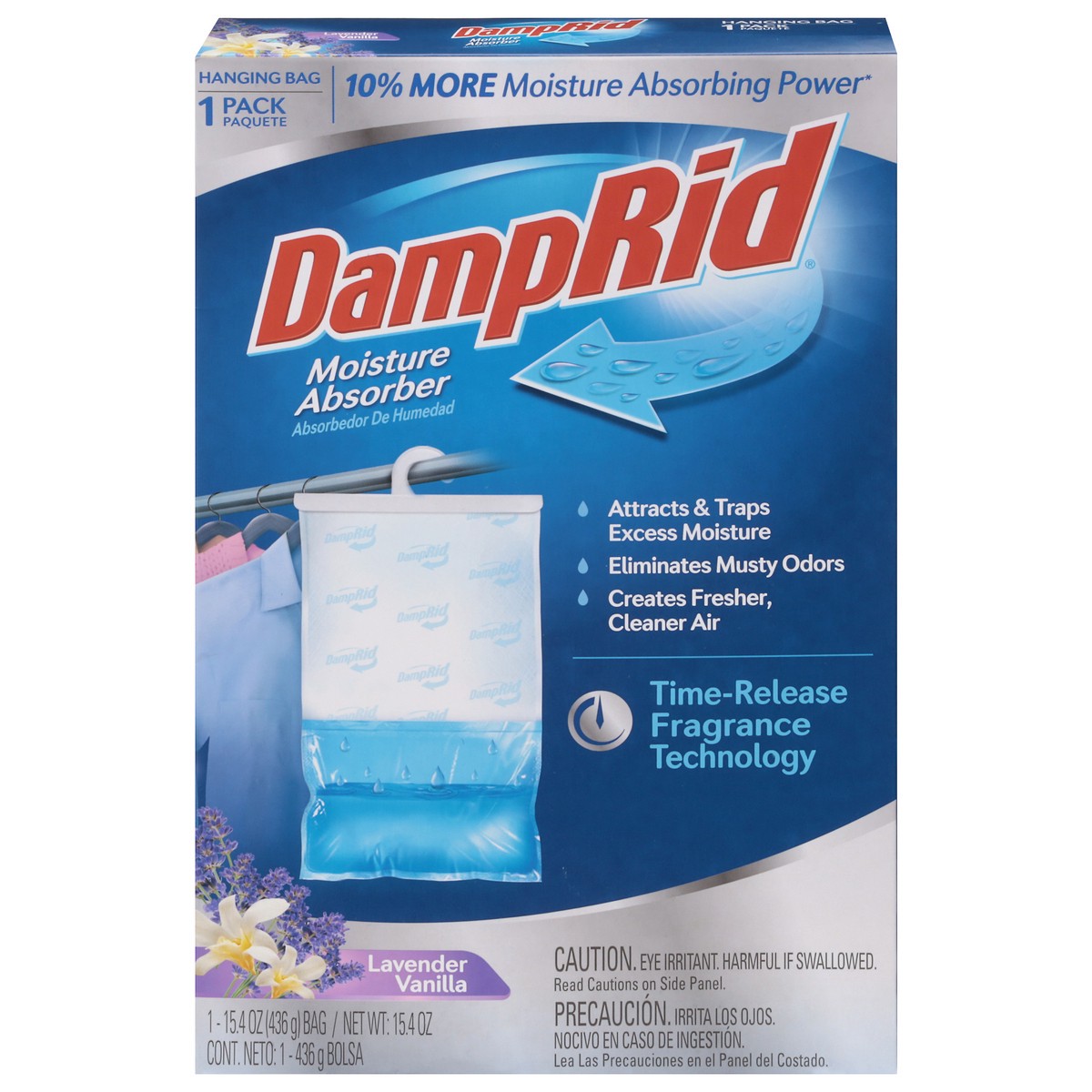 slide 1 of 9, DampRid 1 Pack Hanging Bag Lavender Vanilla Moisture Absorber 1 ea, 1 ct