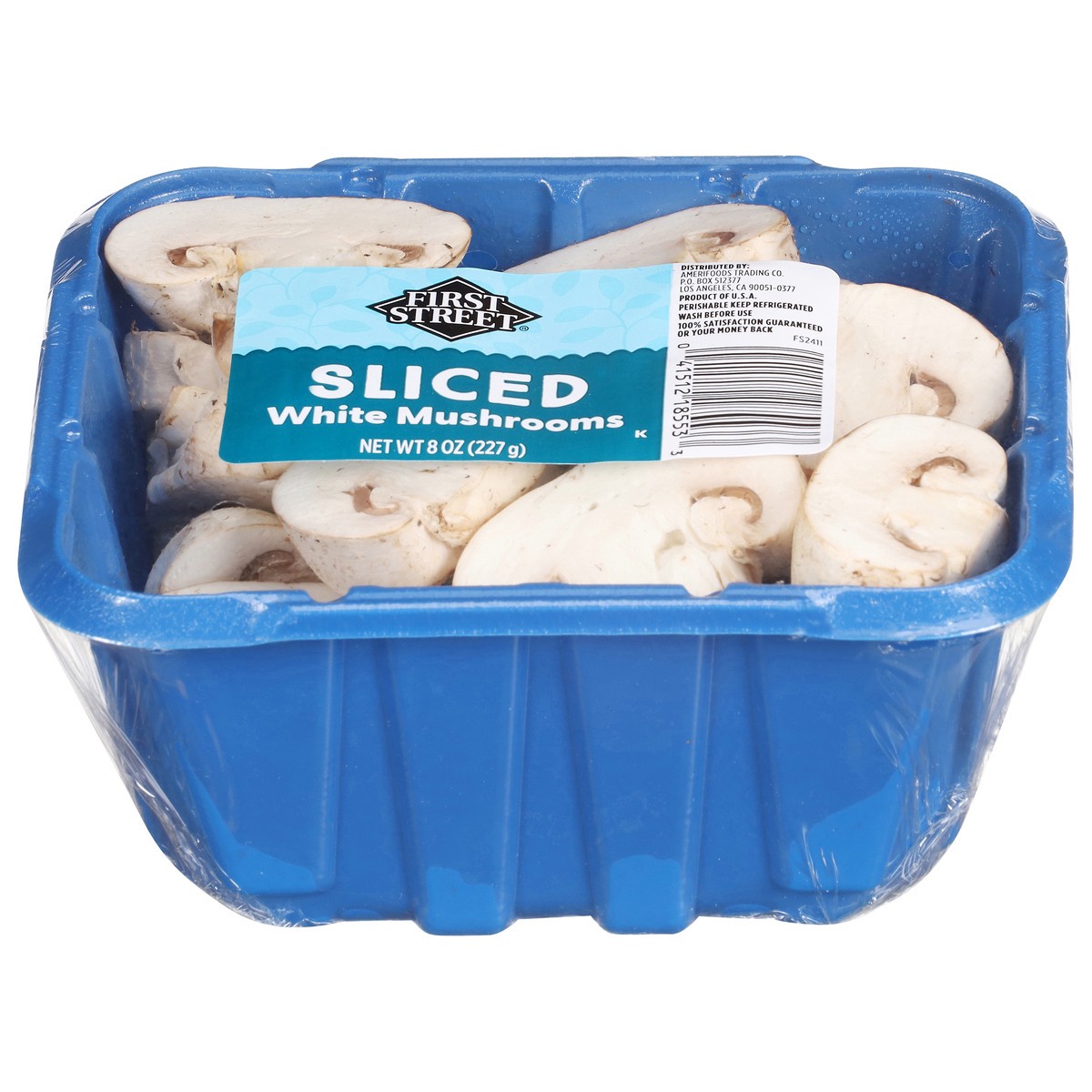 slide 3 of 4, First Street Mushrooms White Sliced, 8 oz