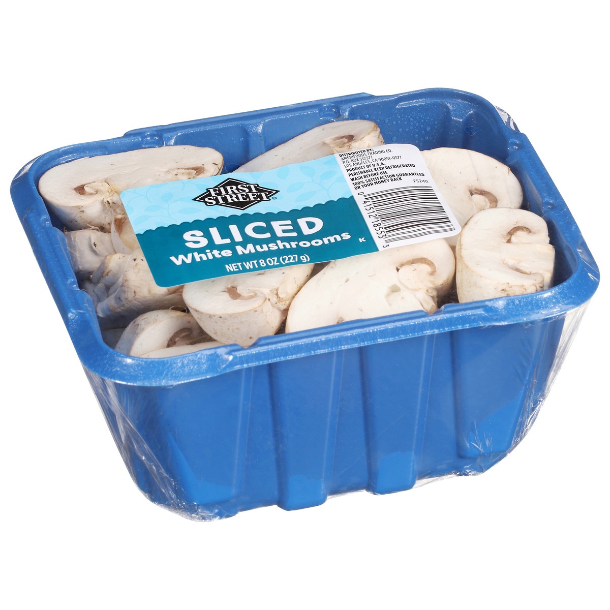 slide 4 of 4, First Street Mushrooms White Sliced, 8 oz