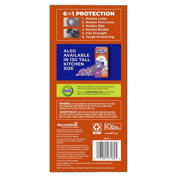 slide 19 of 29, Hefty Ultra Strong Large Drawstring Fabuloso Scent Trash Bags 25 ea, 25 ct