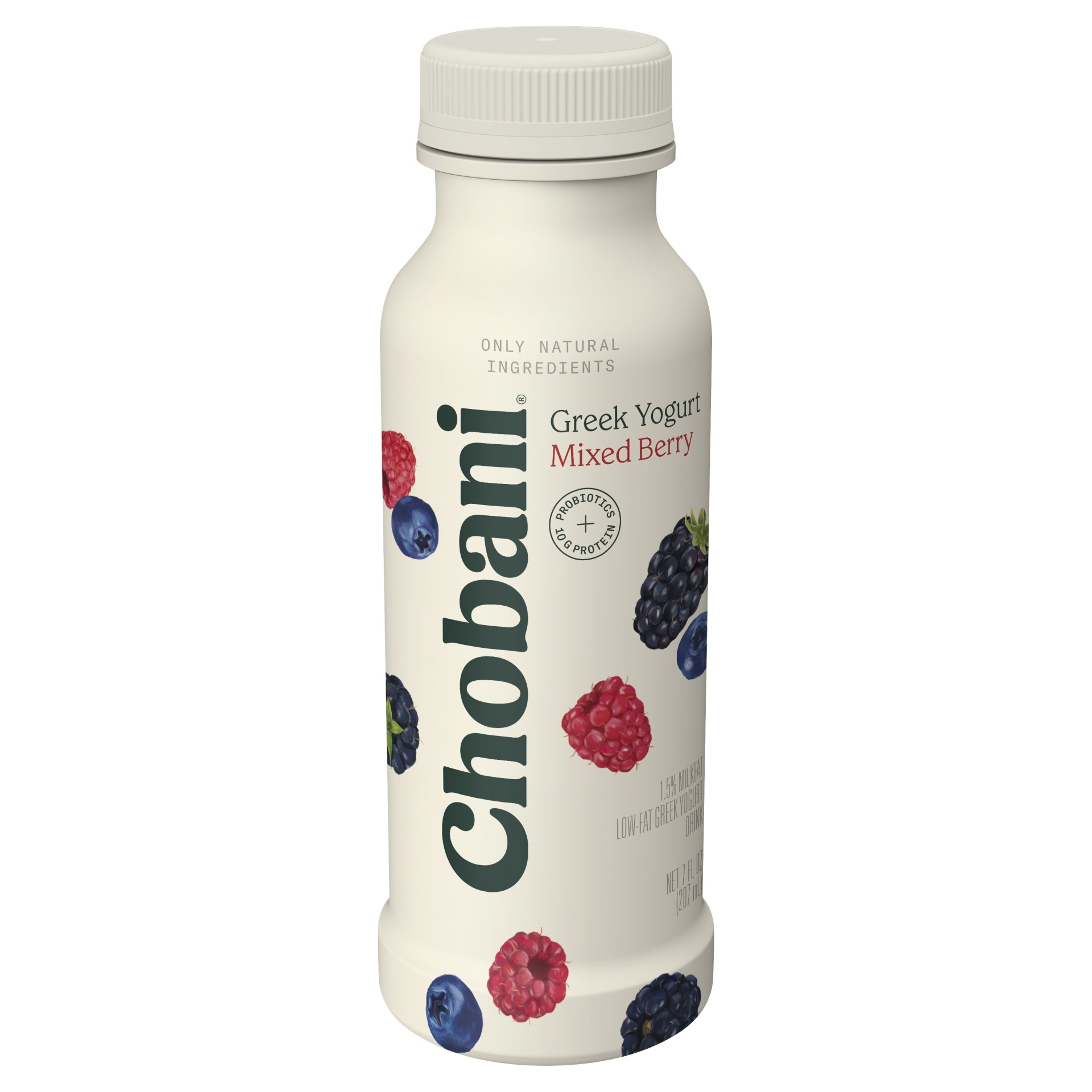 slide 1 of 1, Chobani Mixed Berries Low Fat Greek Yogurt Drink, 10 oz