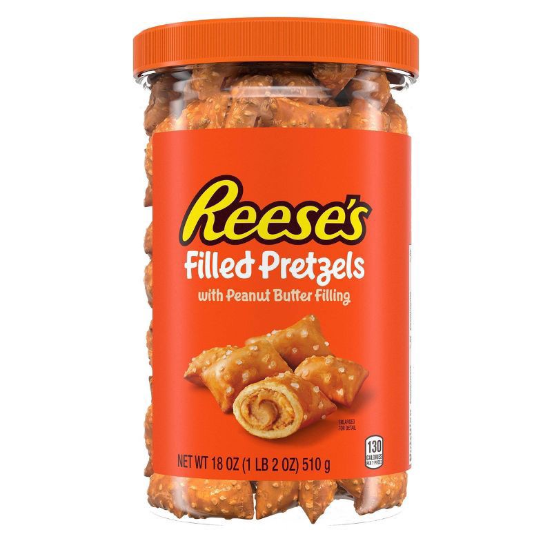 slide 1 of 4, Reeses Pretzels Filled Peanut Butterter 18oz - 18 OZ, 18 oz
