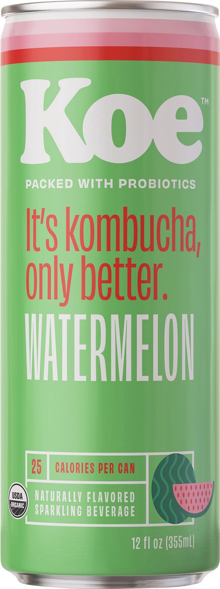 slide 3 of 6, KÖE Organic Kombucha, Watermelon 12 fl oz, 12 oz