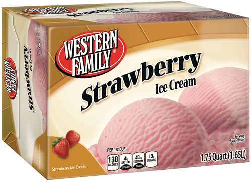 slide 1 of 1, Western Family Strawberry Ice Cream, 56 oz