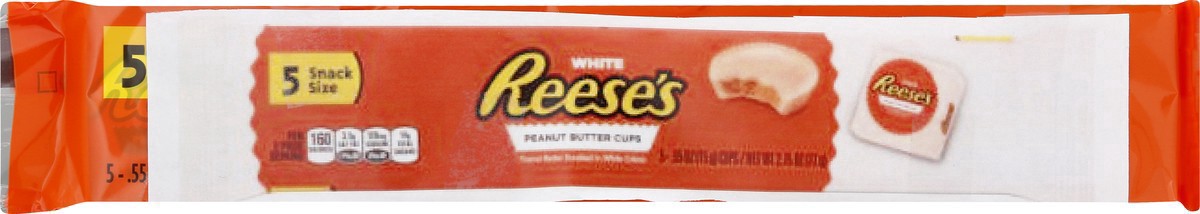 slide 3 of 7, REESE'S Milk Chocolate Snack Size Peanut Butter Cups, Candy Packs, 0.55 oz (5 Count), 5 ct