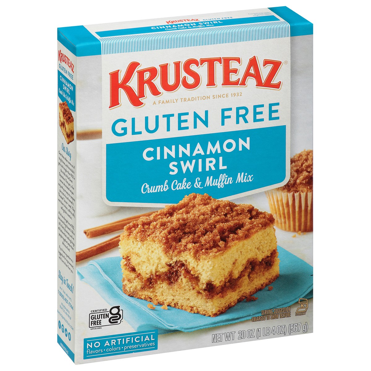 slide 11 of 11, Krusteaz Gluten Free Cinnamon Crumb Cake Mix, 20 oz