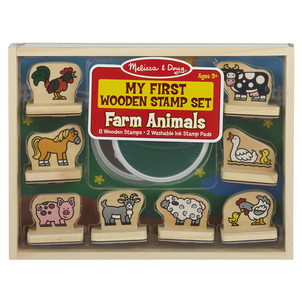 Melissa & Doug Farm ANIMALS-MY First Wooden Stamp Set