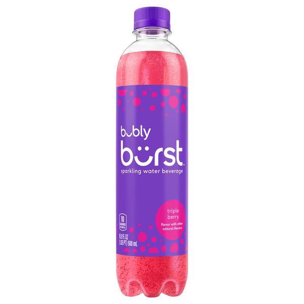 slide 1 of 1, bubly Burst Sparkling Water Beverage Triple Berry - 16.9 fl oz, 16.9 fl oz