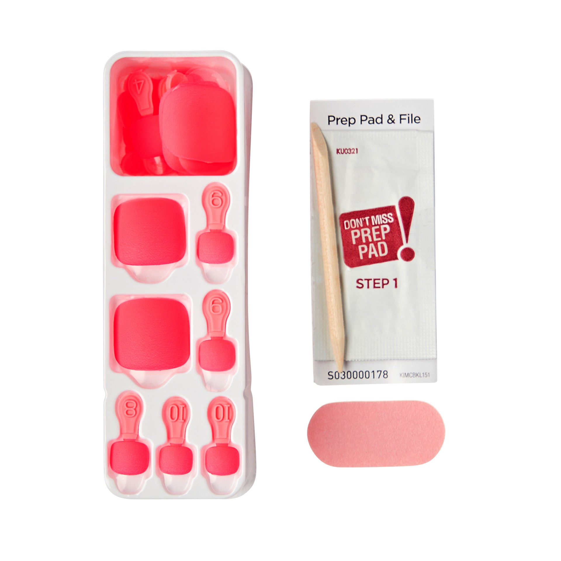 slide 4 of 5, imPRESS Color Press-On Toenails, No Glue Needed, Short, Square, Bright Red, 27 Ct., 1 ct