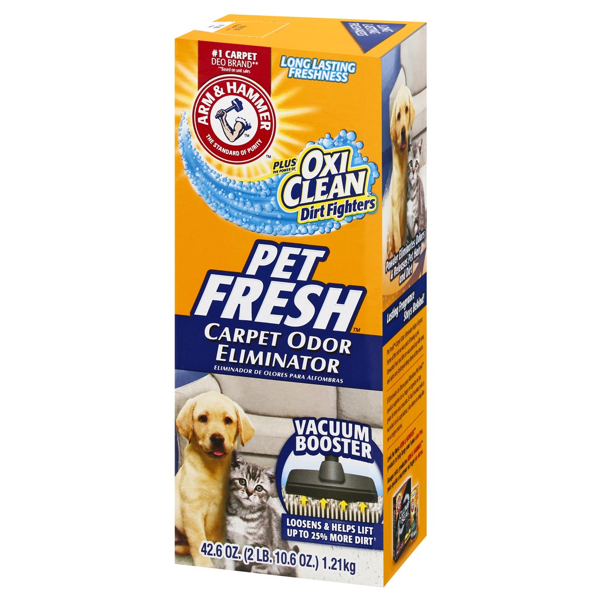 slide 3 of 9, ARM & HAMMER Carpet Odor Eliminator, Pet Fresh, 42.6 oz, 42.60 oz