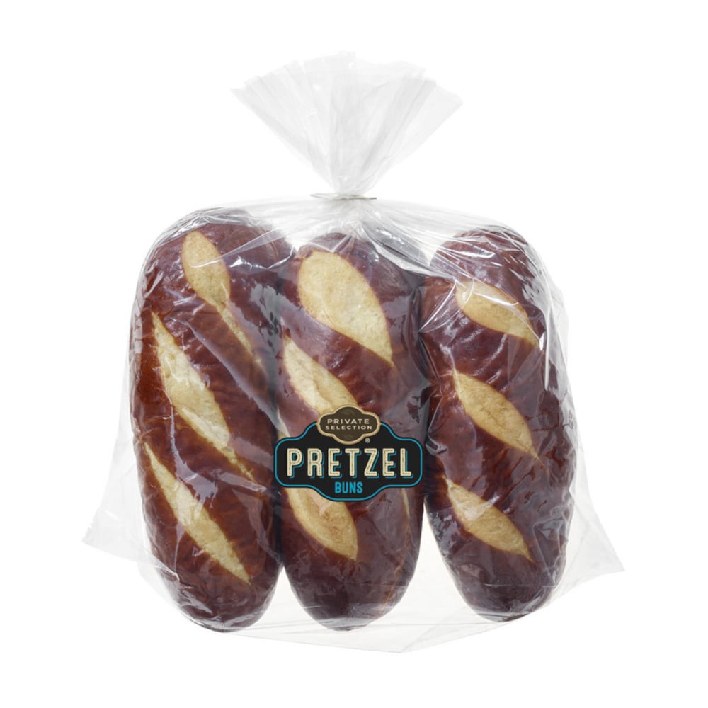 slide 2 of 2, Private Selection Pretzel Hot Dog Buns, 6 ct