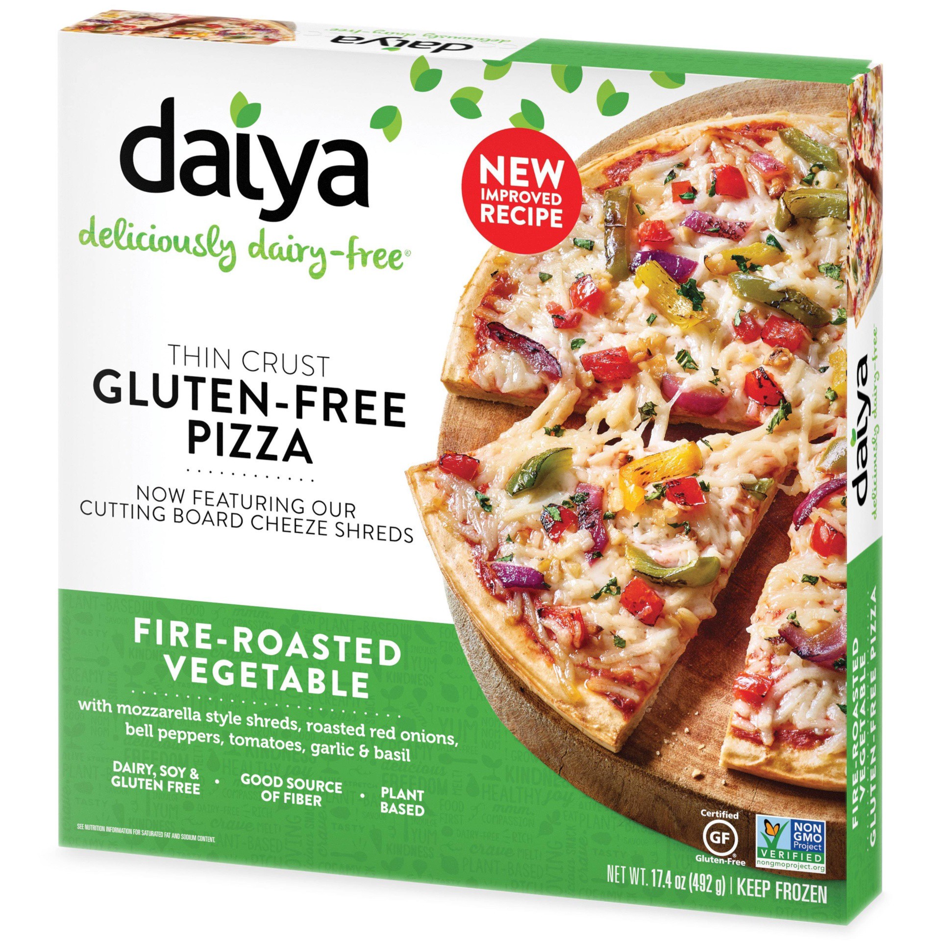 slide 1 of 2, Daiya Dairy Free Fire Roasted Vegetable Gluten Free Pizza - 17.4 oz, 15.63 oz