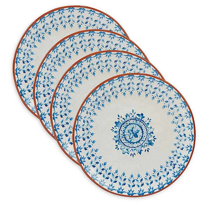 slide 1 of 1, Certified International Porto by Tre Sorelle Studios Dinner Plates - Blue, 4 ct